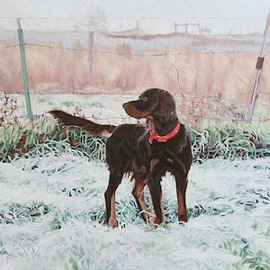 Gordon Setter Dog Painting, Dog Painting, Hunting Painting, Gordon Setter Dog Print, Dog Wall Art, Hunter Gift, Dog Lover, Canine Art