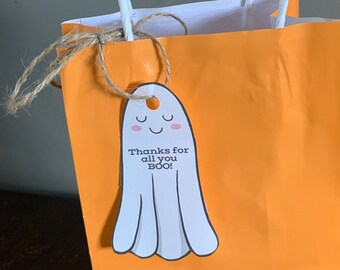 Thanks for all you BOO! Cute Ghost Gift Tag for Halloween Printable - Instant Digital Download M0HE5