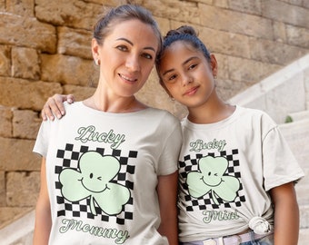 Lucky Mommy Checkerboard Shamrock St Patricks Day svg, png and dxf clipart layered cut file Cricut/Sublimation/Silhouette St Patty's Day