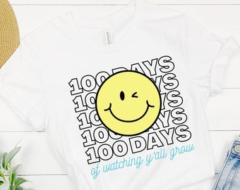 100 Days of Watching Y'all Grow svg, png, and dxf cut sublimation cricut clipart files 100 days of school teacher librarian parapro sub