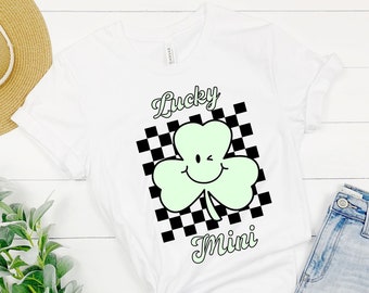 Lucky Mini Checkerboard Shamrock St Patricks Day svg, png and dxf clipart cut file Cricut/Sublimation/Silhouette St Patty's Day Mom and Mini