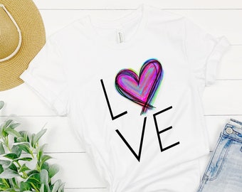 Valentines Day Heart Love .png sublimation dtf transfer clipart file dtf dtg print file colorful painted heart watercolor heart