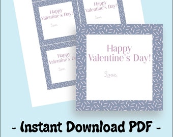 Valentine's Day Cards/Tags -- instant download - self print. Printable Valentine Cards