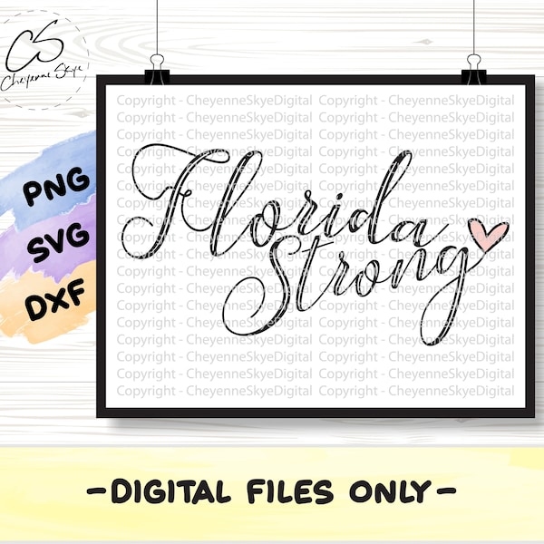 Florida Strong Hurricane Ian .svg, .png, and .dxf cut and/or clipart files DIY for decals, shirts, sublimation, cricut