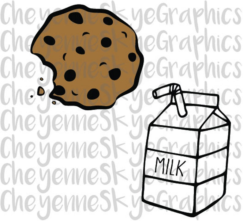 Milk and Cookies .svg .png and .dxf Cut And/or Layered Cut | Etsy