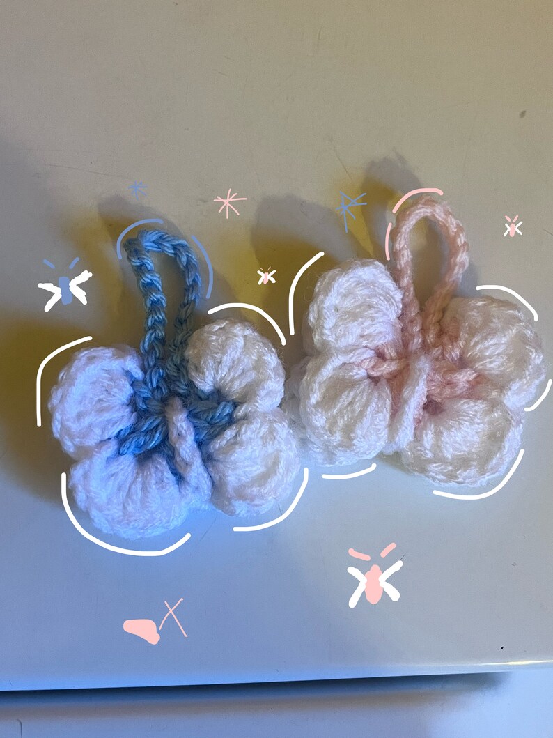 Crochet Butterfly Keychains Etsy