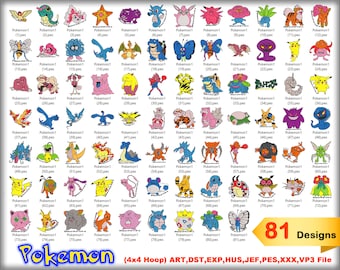 Pokémon machine embroidery designs, Pokemon embroidery, Pikachu pattern, Pikachu embroidery machine, Instant download, embroidery machine