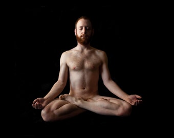 Lotus. yoga, Archival pigment print. male nude erotic naked homoerotic