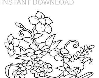 Printable Flower Coloring Page/instant Download/digital | Etsy