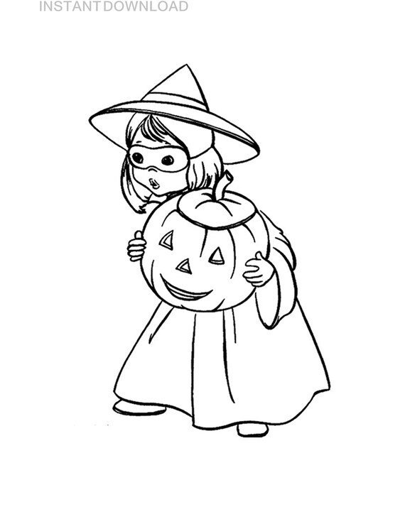 Printable Halloween Princess Coloring Page Plus Bonus Instant | Etsy