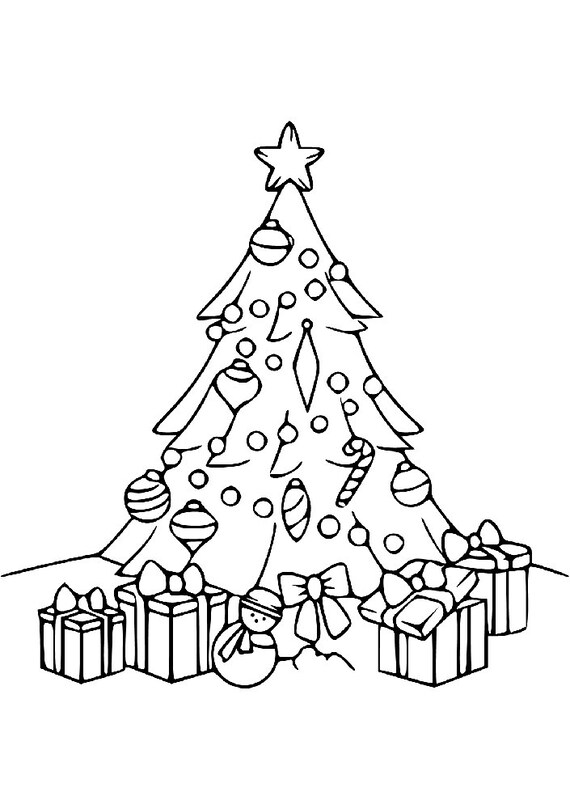 Coloring page christmas tree with presents Clearance