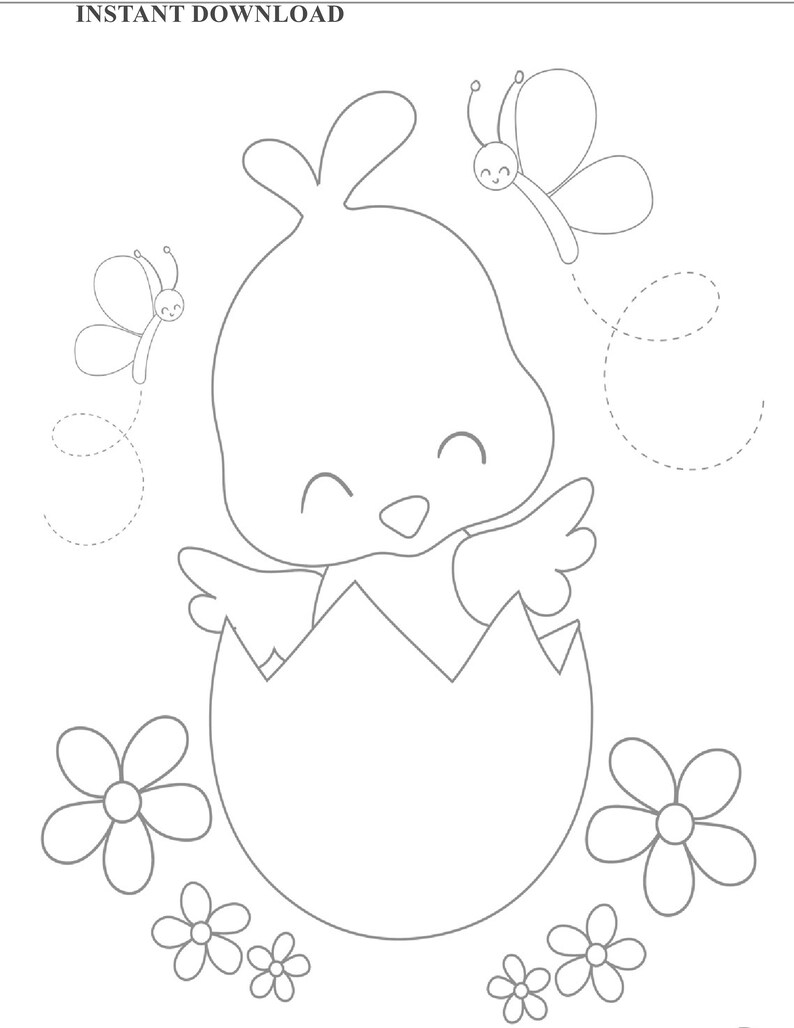 Download Printable Easter Chic in Egg Shell Coloring Page Instant ...