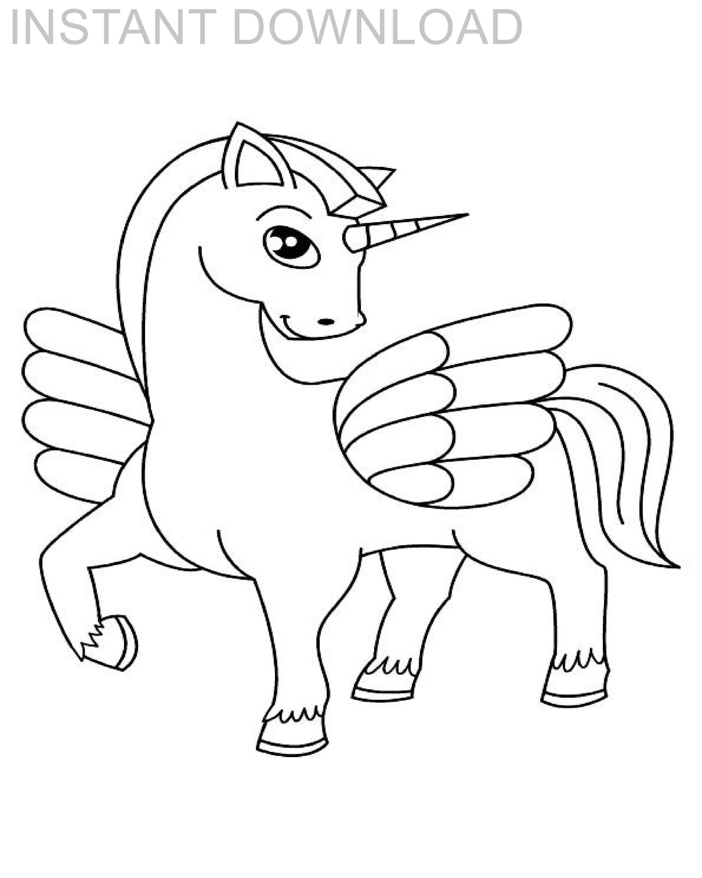 printable horse coloring page instant download digital etsy canada