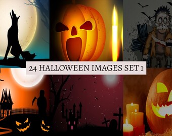Unlock The Chills: Delve into Vintage Halloween Eeriness - 24 Commercially-Usable Digital Downloads Await!