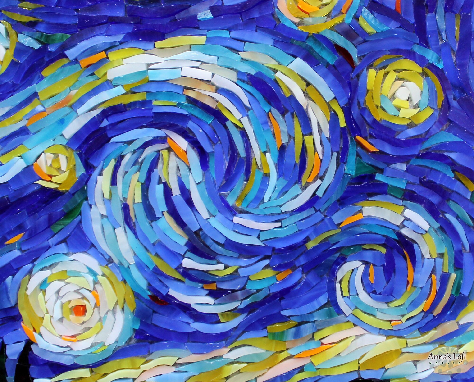 Custom stained glass art reproduction Famous painting mosaic Etsy