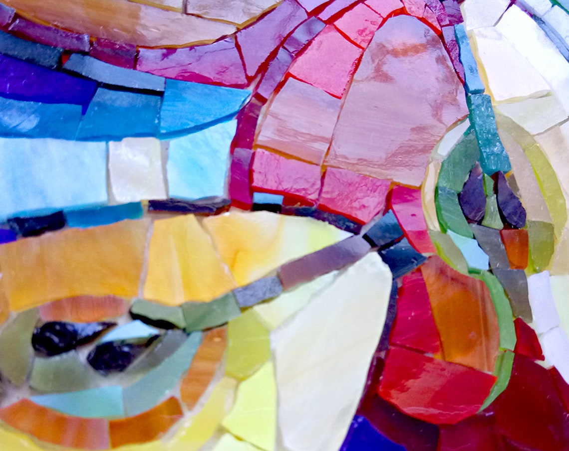 Mosaic kitchen wall art Stained glass apples Etsy