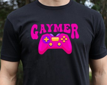 Gay Gamer T shirts | Funny Gaymer Tshirt | Vintage Retro Gamer | Gay Pride Month Tee Shirt | LGBTQ Pride Apparel