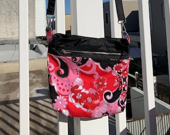 handmade fabric crossbody purse converts easily to shoulder bag - tote - handbag