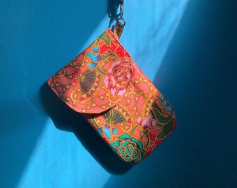 Handmade wristlet purse - wallet - clutch - essentials bag