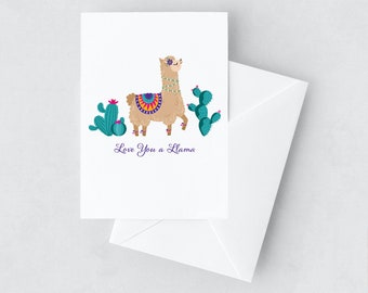 Love You a Llama – A2 Greeting Card