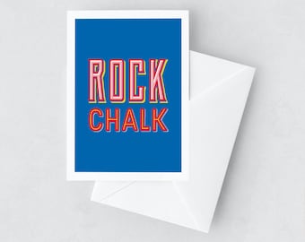 University of Kansas Rock Chalk | School Cheer | War Chant | A2 Greeting Card