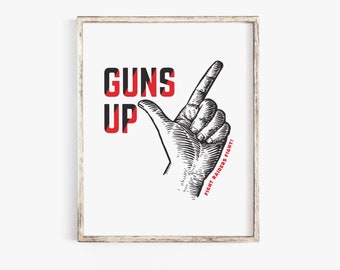 Texas Tech Guns Up, Fight Raiders Fight! | War Chant | Home Decor Wall Art Print