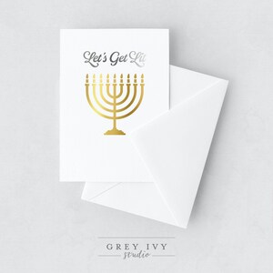 Lassen Sie uns Lit bekommen - Menorah/Chanukka Ha2 Grußkarte