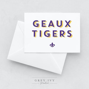 Louisiana State University Geaux Tigers | School Cheer | War Chant | A2 Greeting Card