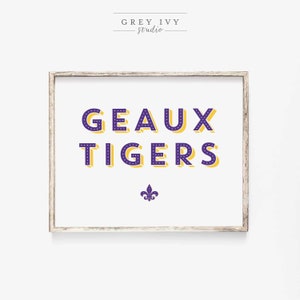 Louisiana State University Geaux Tigers | War Chant | Home Decor Wall Art Print