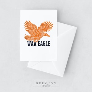 Aigle de guerre Auburn | Bonne humeur à l'école | Carte de voeux A2