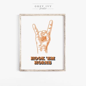University of Texas | Hook &#39;Em Horns | School Cheer | Home Decor Wall Art Print