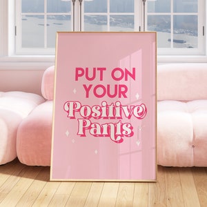 Pink Quote Print Positive Typography Wall Art Happy Prints Bedroom Posters Dorm Room Decor A5/A4/A3/A2