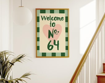 House Number Print, Welcome To Our Home Wall Art, Custom Home Print