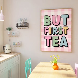 Tea Kitchen Print Colourful Kitchen Wall Art Tea Lover Gift A5/A4/A3/A2