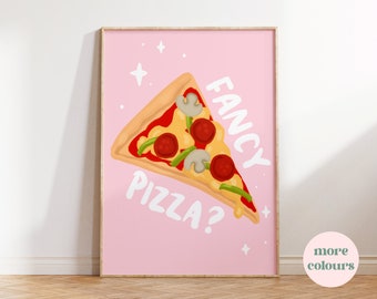Fancy Pizza Art Print: Colorful Kitchen Wall Decor
