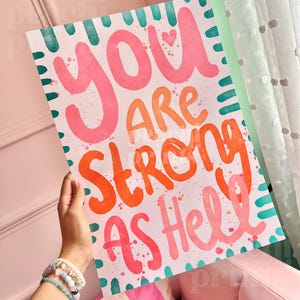 Sterk kleurrijk citaat print heldere gewaagde muurkunst roze prints citaat slaapkamer motivatie prints A4 A3 A5 A2