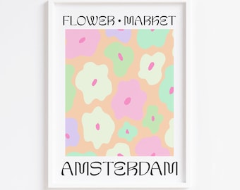 Amsterdam Flower Market Print: Pastel Floral Wall Art