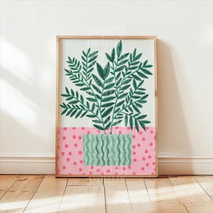 Abstract House Plant Print Living Room Wall Art Botanical Colourful Leaves Poster A5 A4 A3 A2 50x70