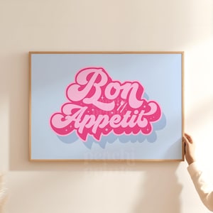 Bon Appetit Kunstdruck Grün Küche Wand Kunst Hell Bold Bunt Küche Poster Lustiges Zitat A4 A3 A2
