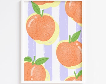 Bon Bon Peaches Poster: Abstrakte Kunst für die Küche