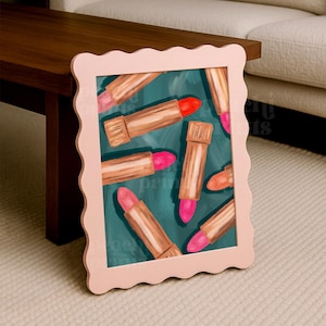 Lipsticks Makeup Print Bedroom Wall Art Dressing Room Decor Makeup Salon Art Pink Poster 8x10 A5 A4 A3