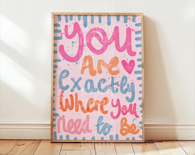 Positive Affirmation Print: Colorful Watercolor Quote, Motivational Wall Art