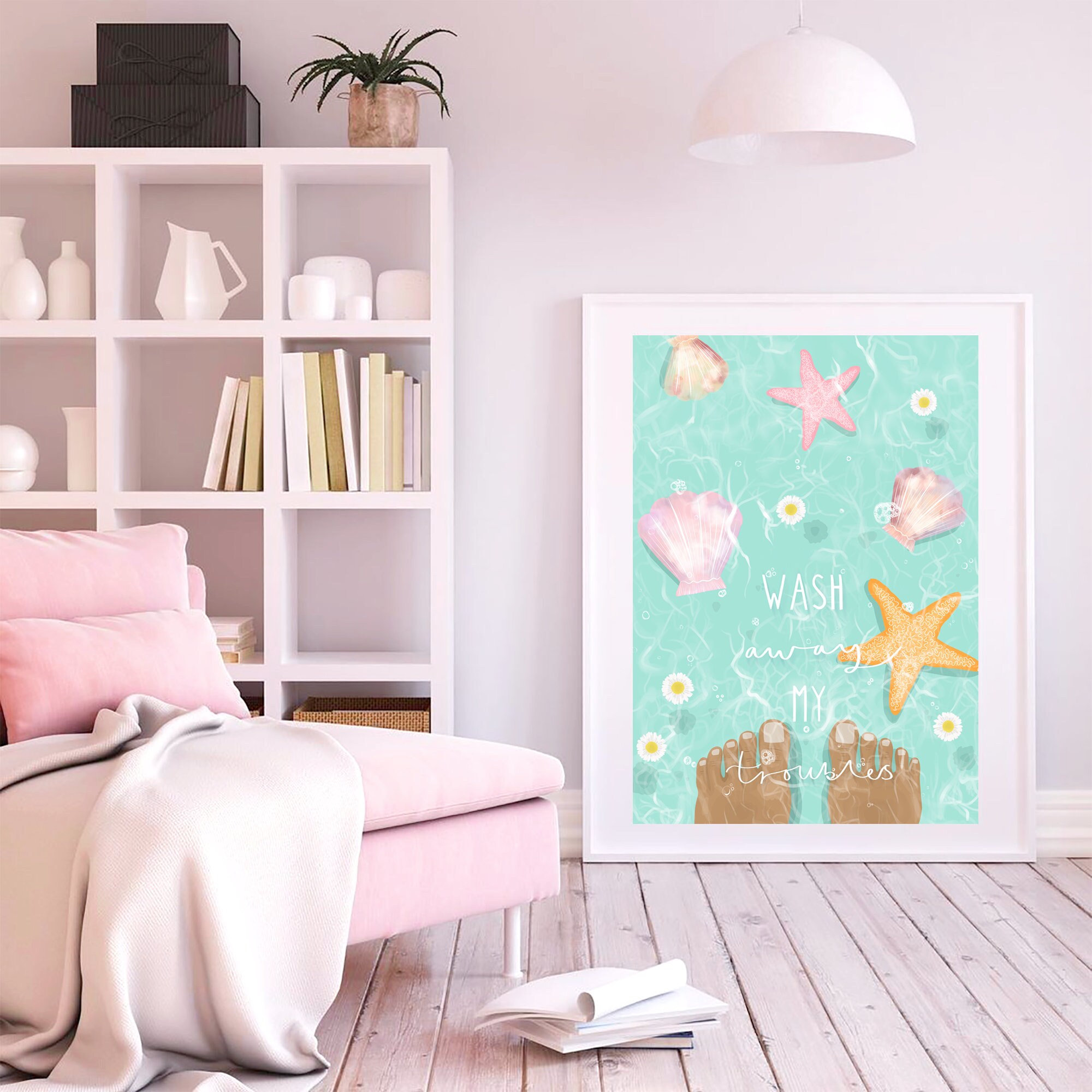 Ozean Boden Druck / Badezimmer Druck / Muscheln / bunte / | Etsy