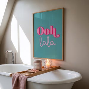 Oh Lala Print: Bedroom Wall Art, Teal Green Poster