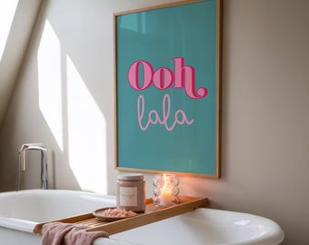 Oh Lala Print: Bedroom Wall Art, Teal Green Poster