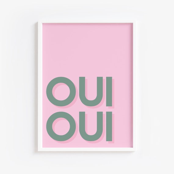 Oui Artwork Print Decorative Poster Stylish Wall Art A4 Or A3 Size Positive 