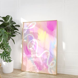 Pastel Abstract Love Art Print: Colorful Bedroom Wall Decor image 3