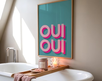 Bright Bathroom Print, Funny Quote Poster, Bold Colourful Wall Art, Downstairs Loo Decor