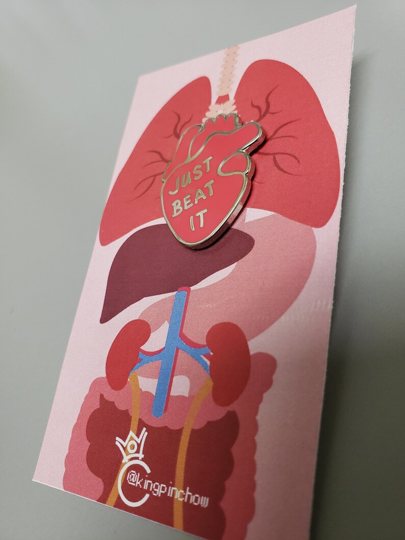 Heart Just Beat It Enamel Pin