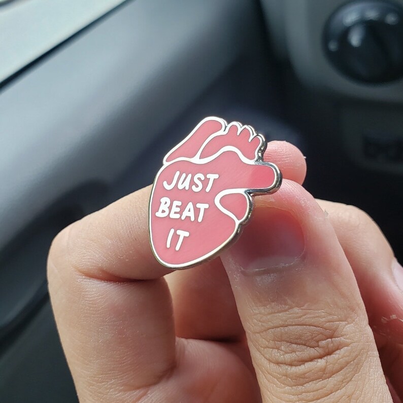 Heart Just Beat It Enamel Pin